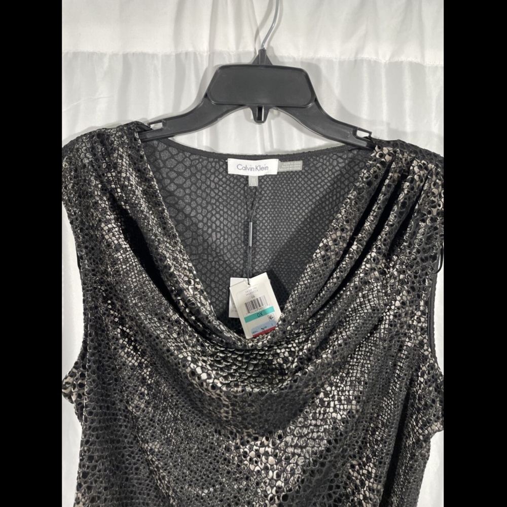 NWT Calvin Klein Cowl Neck Sleeveless Velvet Top - Picture 7 of 12